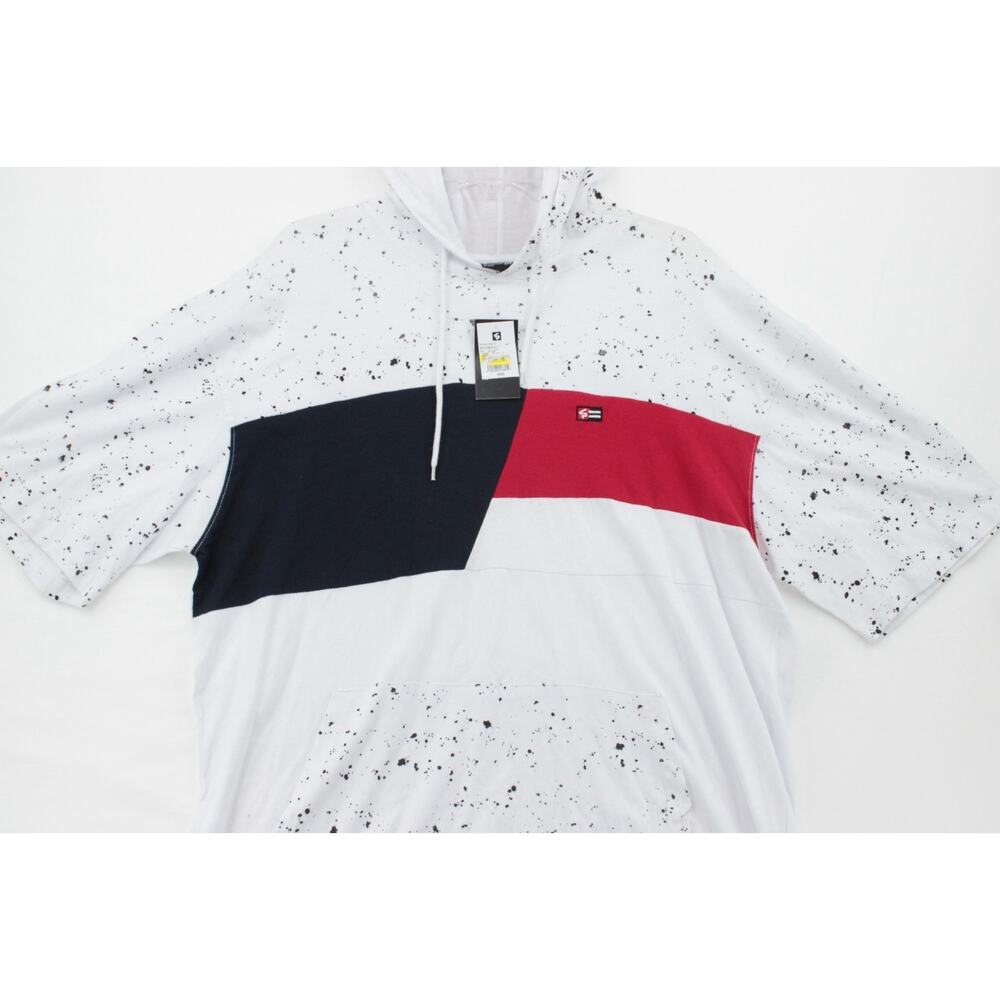 New Southpole Hoodie Shirt 4XB White Short Sleeve Splatters StreetWear Gorpcore - Picture 2 of 10